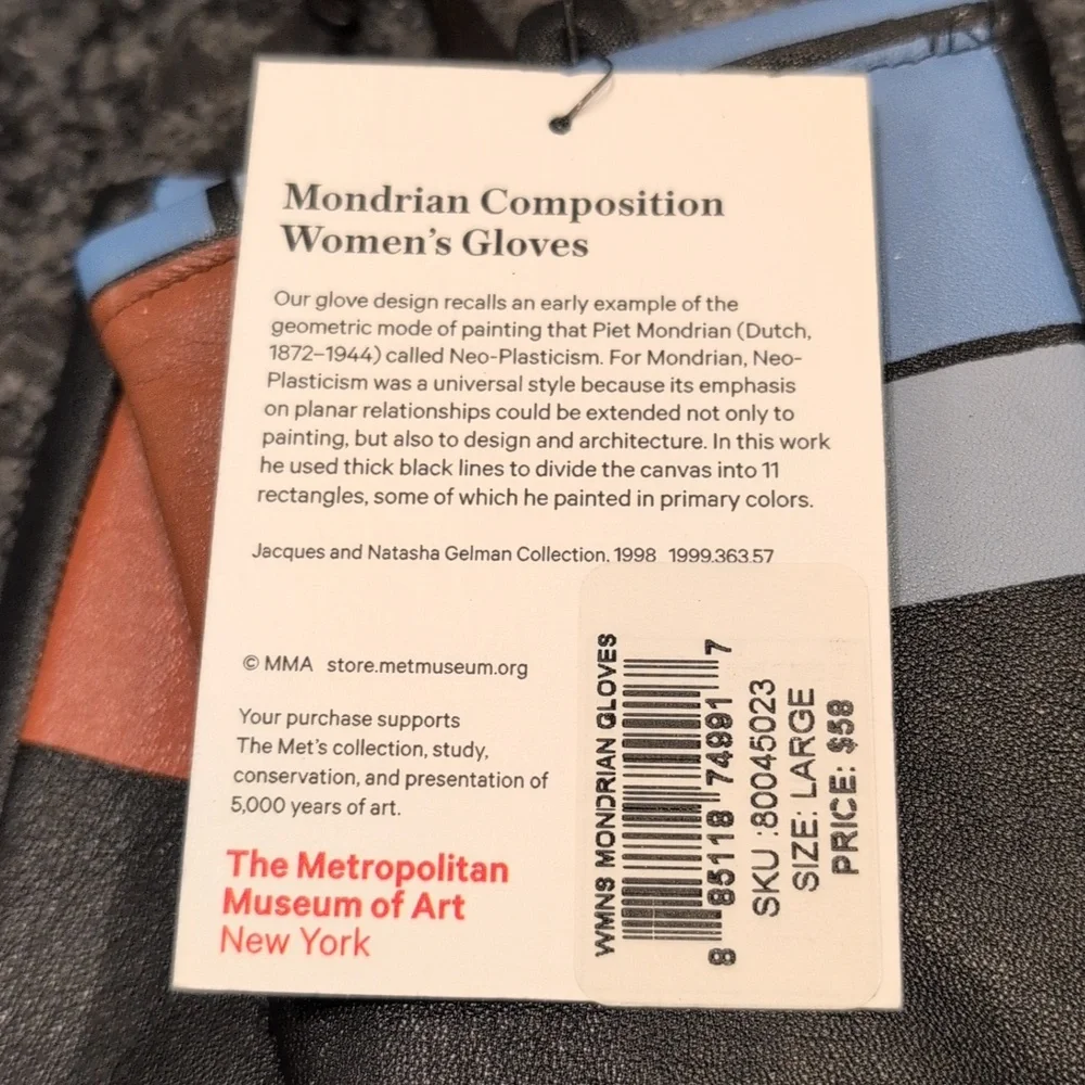 Ladies Leather Mondrian The Met Gloves Size L - Picture 2 of 7
